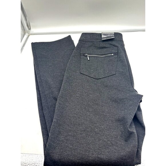 INC International Concepts High Rise Straight Ponte Pants, Dark Heather Gray, M - Picture 6 of 14